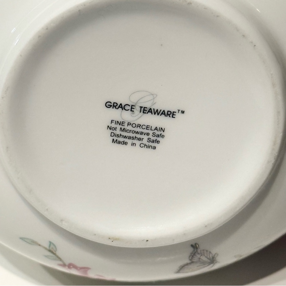Grace Teaware Floral Porcelain Teapot with Butterfly Design - Picture 10 of 10